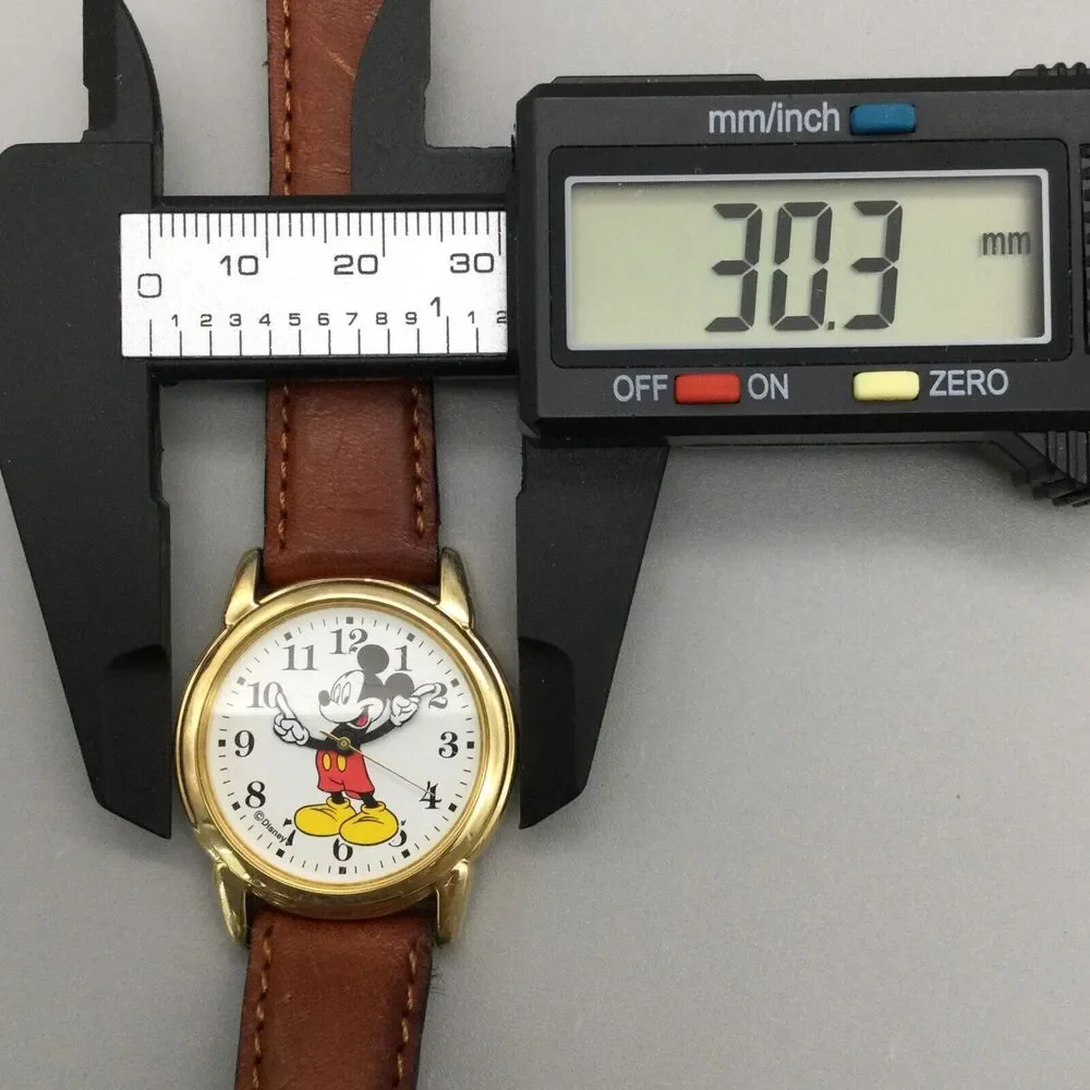 Disney Mickey Mouse Watch Women 30mm Pointing Hands 30mm Gold Tone New Battery - Picture 15 of 15